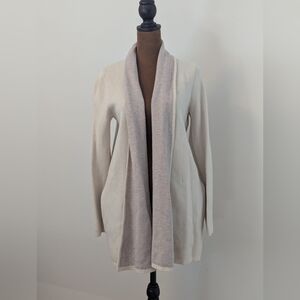 Ann Taylor Wool Cashmere Blend Long Open Front Cardigan with Pockets, Sz XS
